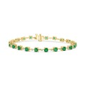 Emerald (2-1/2 ct. t.w.) & Diamond (5/8 ct. t.w.) Link Bracelet in 14k Gold