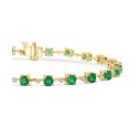 Emerald (2-1/2 ct. t.w.) & Diamond (5/8 ct. t.w.) Link Bracelet in 14k Gold