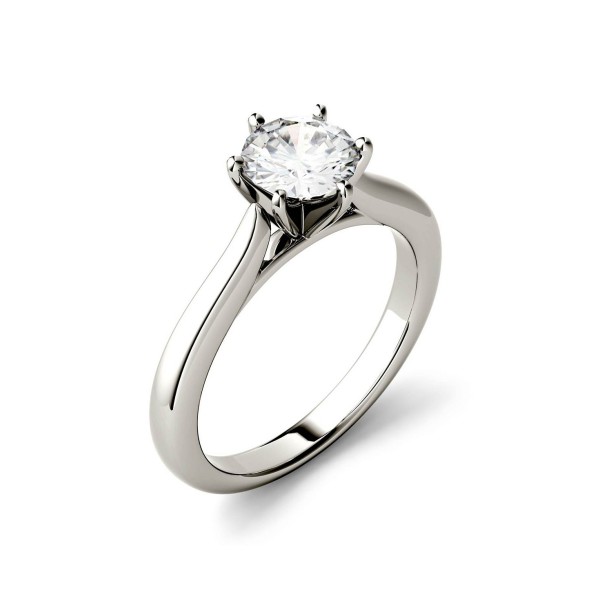 Moissanite Solitaire Engagement Ring 1/2 ct. Diamond Equivalent in 14k White Gold