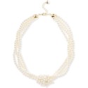 Imitation Pearl Knotted Multi-Row Strand Necklace, 19