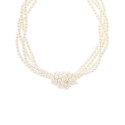 Imitation Pearl Knotted Multi-Row Strand Necklace, 19