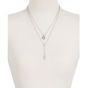 Silver-Tone Freshwater Pearl Two-Row Y Long Necklace