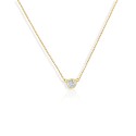 Cubic Zirconia Bezel Necklace