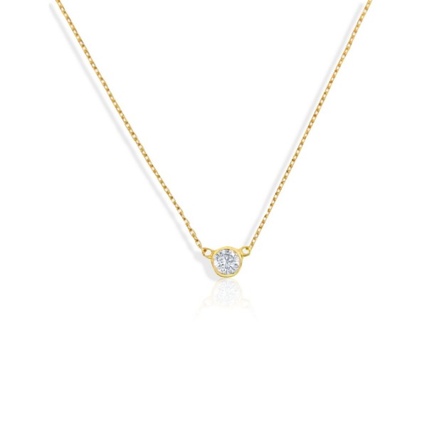 Cubic Zirconia Bezel Necklace