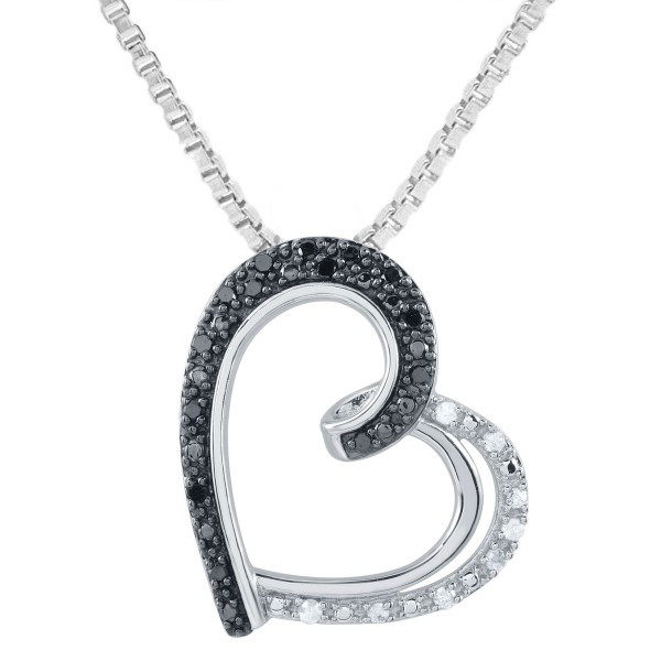 Black & White Diamond Stylized Heart Drop 18