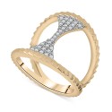 Diamond Openwork Textured Statement Ring (1/4 ct. t.w.) in Gold Vermeil