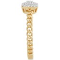 Diamond Cluster Rope Style Ring (1/10 ct. t.w.) in 14k Gold-Plated Sterling Silver