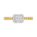 Diamond Cluster Rope Style Ring (1/10 ct. t.w.) in 14k Gold-Plated Sterling Silver