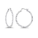 Cubic Zirconia 14K Rose Gold Marquise Cut Hoop Earrings