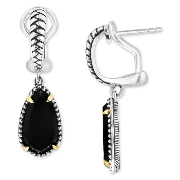 Onyx Drop Earrings in Sterling Silver