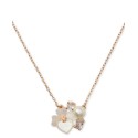 Gold-Tone Cubic Zirconia, Imitation Pearl & Mother-of-Pearl Flower Cluster Pendant Necklace, 17