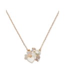 Gold-Tone Cubic Zirconia, Imitation Pearl & Mother-of-Pearl Flower Cluster Pendant Necklace, 17 Gold-Tone Cubic Zirconia, Imitation Pearl & Mother-of-Pearl Flower Cluster Pendant Necklace, 17
