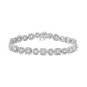 Diamond Halo Link Bracelet (4 ct. t.w.) in 10k White Gold