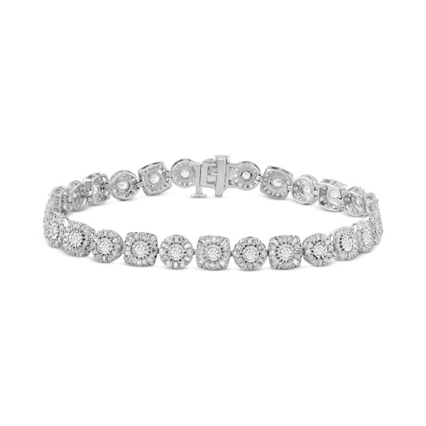 Diamond Halo Link Bracelet (4 ct. t.w.) in 10k White Gold